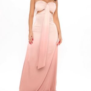 Gorgeous ombré satin maxi dress